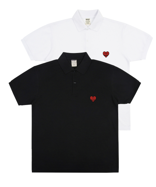 [UNISEX] Футболка pique embroidery heart logo (2color)