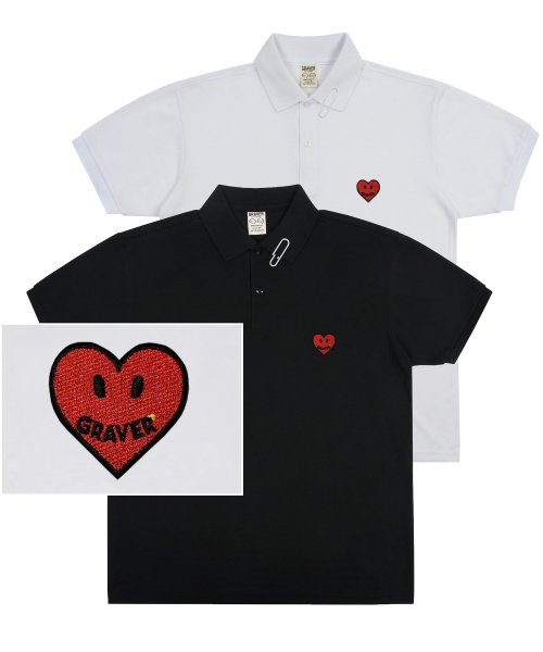 MUSINSA | GRAVER [UNISEX] Logo Heart Embroidery Piketty_2color