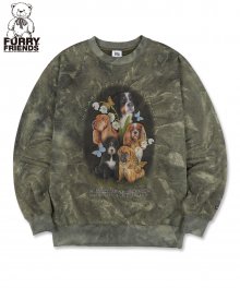 Puppy Friends Tie-Dye Sweatshirt Khaki