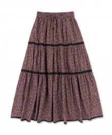 Floral Tiered Skirt [MULTI PURPLE]