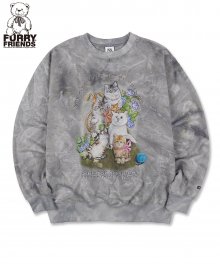 Kitten Friends Tie-Dye Sweatshirt Gray