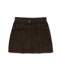 스컬프터(SCULPTOR) Corduroy Stud Skirt [BROWN]