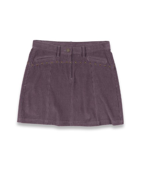 스컬프터(SCULPTOR) Corduroy Stud Skirt [GRAPE]
