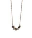 스칼렛또블랙(SCALETTOBLACK) SCB011[SILVER925]  Black detail cube necklace