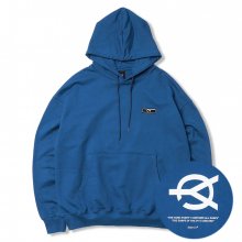 BASIC LOGO HOODIE-BLUE