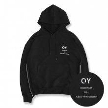 SIDE ZIPPER HOODIE-BLACK