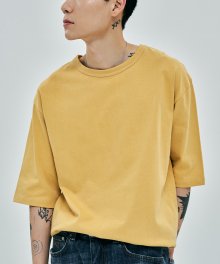 남성 로고 티셔츠 옐로우
