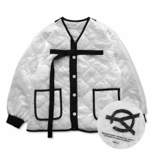 PAINTING LOGO QUILTING JACKET-WHITE