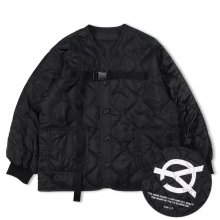 PAINTING LOGO QUILTING JACKET-BLACK