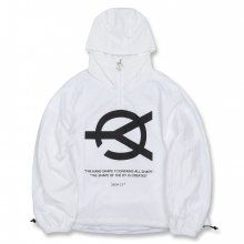 LOGO SHIRRING ANORAK JACKET-WHITE