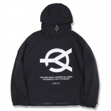 LOGO SHIRRING ANORAK JACKET-BLACK