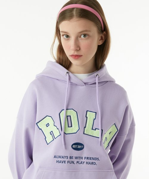 로라로라(ROLAROLA) (HD-20521) ROLA SIGNATURE HOOD T-SHIRT LAVENDER - 사이즈 ...
