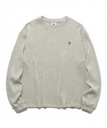 U-LOGO WAFFLE L/S TEE_GREY(IK2AFMT553A)