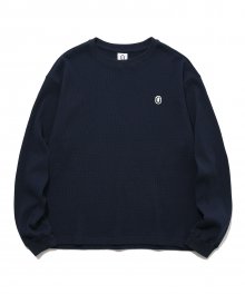 U-LOGO WAFFLE L/S TEE_NAVY(IK2AFMT553A)