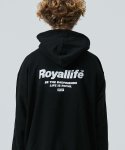 로얄라이프(ROYALLIFE) RLPH702 배드프렌즈 로고 후드티 - 블랙