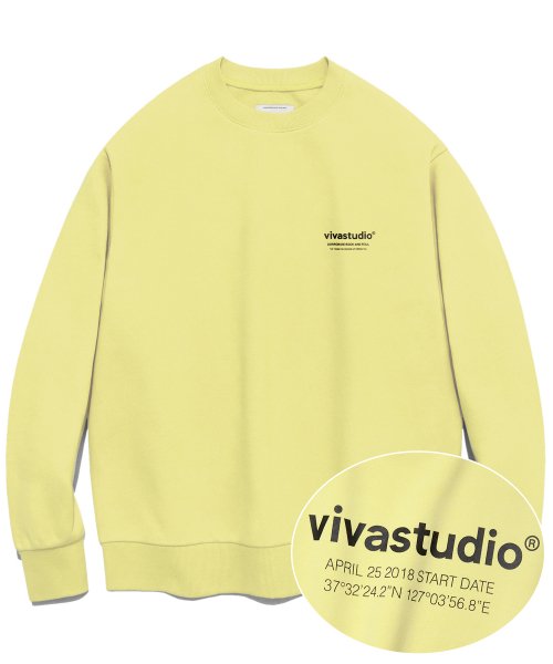 비바스튜디오(VIVASTUDIO) LOCATION CREWNECK JA [PASTEL YELLOW] - 사이즈 & 후기 | 무신사