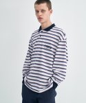 스텝온리(STAFFONLY) POST STRIPED PK T-SHIRTS (WHITE)