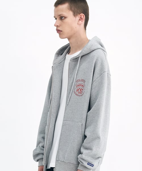 STAMP ZIP UP HOODIE (GREY)