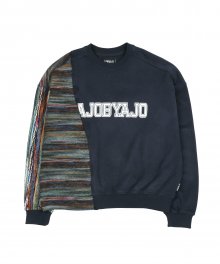 [기모] Oversized Twofold Vintage Sweatshirt [Navy]