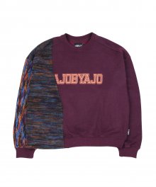 [기모] Oversized Twofold Vintage Sweatshirt [Red Purple]