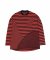 아조바이아조 Oversized Stripe Mixed T-Shirt [Red]