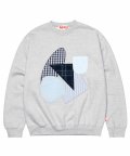 KANCO FABRIC APPLIQUE SWEATSHIRT melange gray