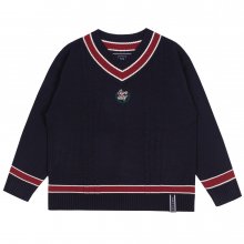 SUNDAY SYNDROME CLASSIC V NECK KNITWEAR_NAVY