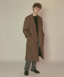 DWS BELTED SINGLE COAT(BROWN CHECK)