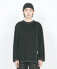 CTRS ST LABEL OVER L/S TEE BLACK
