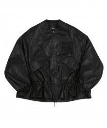 Fake Leather Fisherman String Jacket [Black]