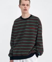 STEADY STRIPED  SWEATSHIRT (BROWN)