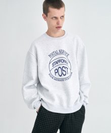 STAMP-FRONT SWEATSHIRT (MELANGE WHITE)