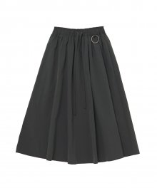 WIND-BREAKER WASHA FLARE SKIRT (Khaki Gray)