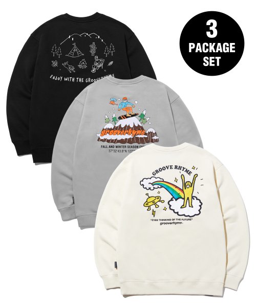 그루브라임(GROOVE RHYME) [패키지] 9TH ANNIVERSARY 3PACK SWEAT SHIRTS EDITION ...