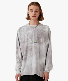 TIE DYE LONG SLEEVE TEE - DARK GREY