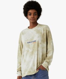 TIE DYE LONG SLEEVE TEE - BEIGE