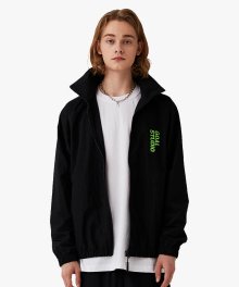 NYLON BLEND WIND BREAKER - BLACK