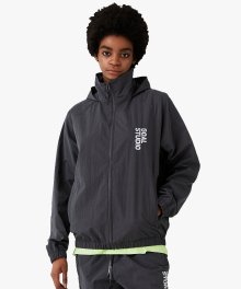 NYLON BLEND WIND BREAKER - CHARCOAL