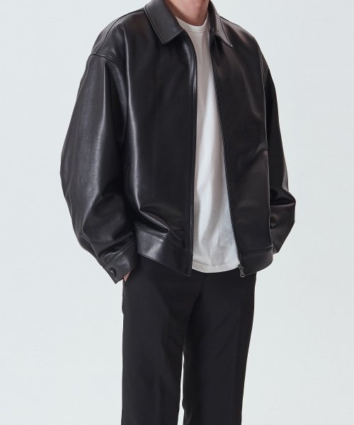 오엑스 스튜디오(OX STUDIOS) 오버사이즈 싱글 레더 자켓 (램스킨) - 249,000 | 무신사 스토어