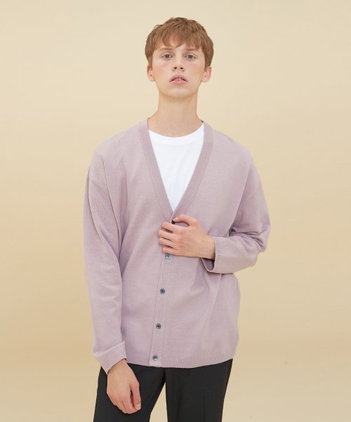 Кардиган V NECK SEMI OVER-FIT_PURPLE