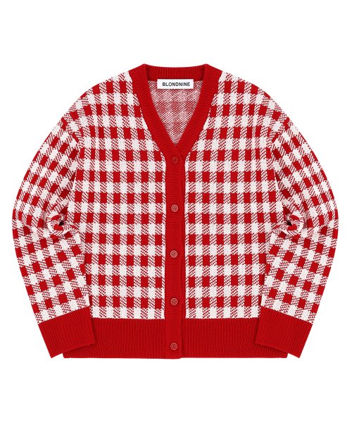 Кардиган V NECK JAQUARD_RED