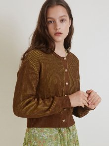 A TWO-TONE KNIT CD_BROWN