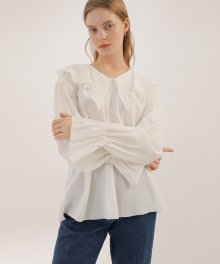 A WIDE RUFFLE COLLAR BL [2 colors]