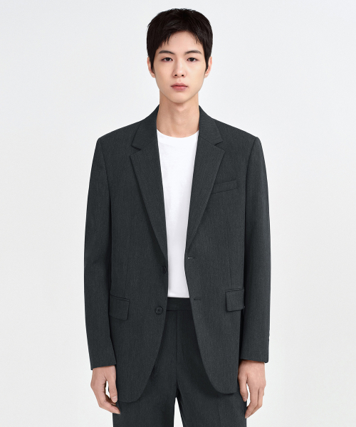 Relaxed Basic Blazer [Charcoal Gray] preview