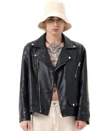 [SET] Leather biker jacket (Black)