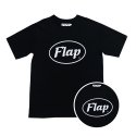 플랩(FLAP) 원형 로고 라운드 티셔츠(Black)