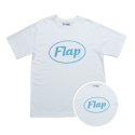 플랩(FLAP) 원형 로고 라운드 티셔츠(White)