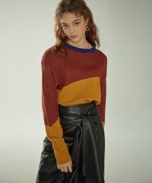 color block sweater Brown