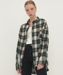 [UNISEX] OVERFIT SQUARE CHECK SHIRT_GREEN