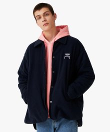 OVERSIZED FLEECE SHIRTS JACKET - NAVY